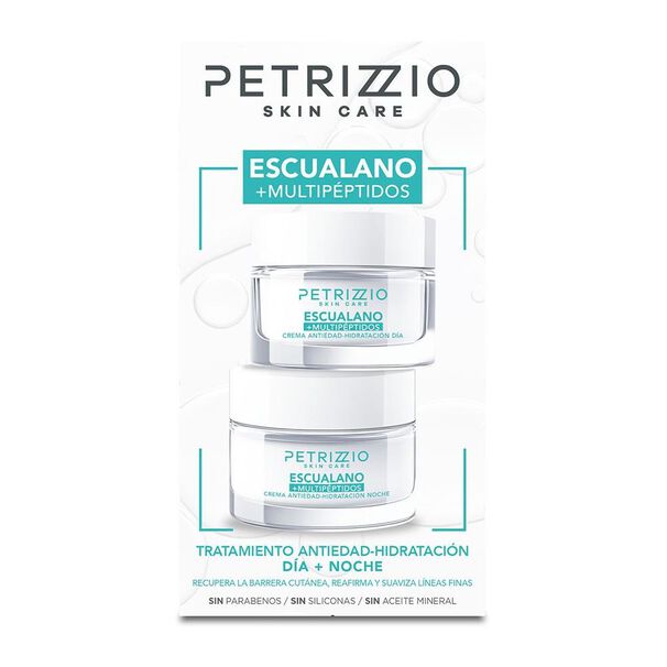 Set Crema Antiedad D&iacute;a Y Noche Escualano + Multip&eacute;ptidos Petrizzio