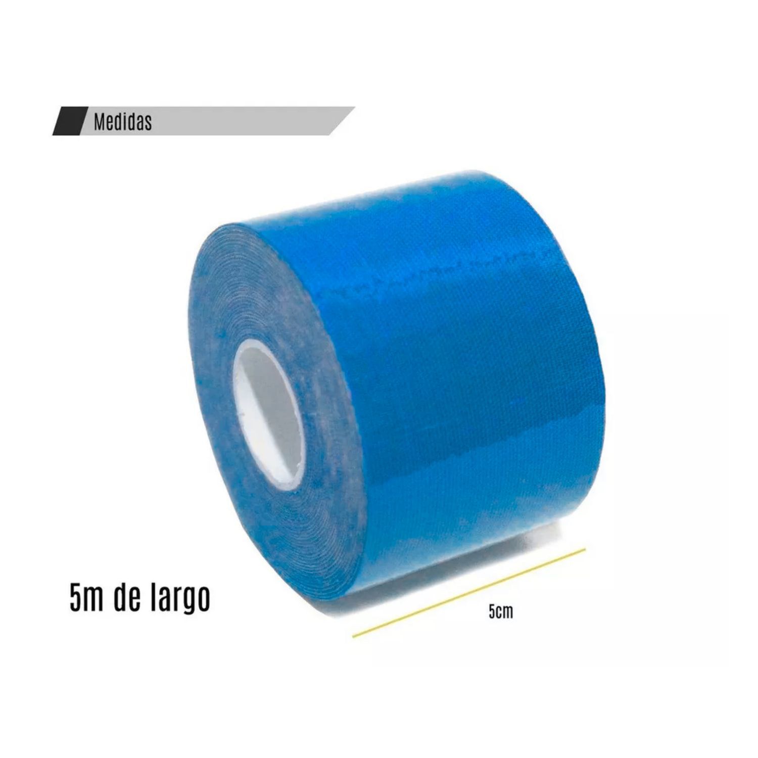 Bandas Kinesiologicas 5cm X 5 Metros Azul Terapia Fisioterapia image number 3.0