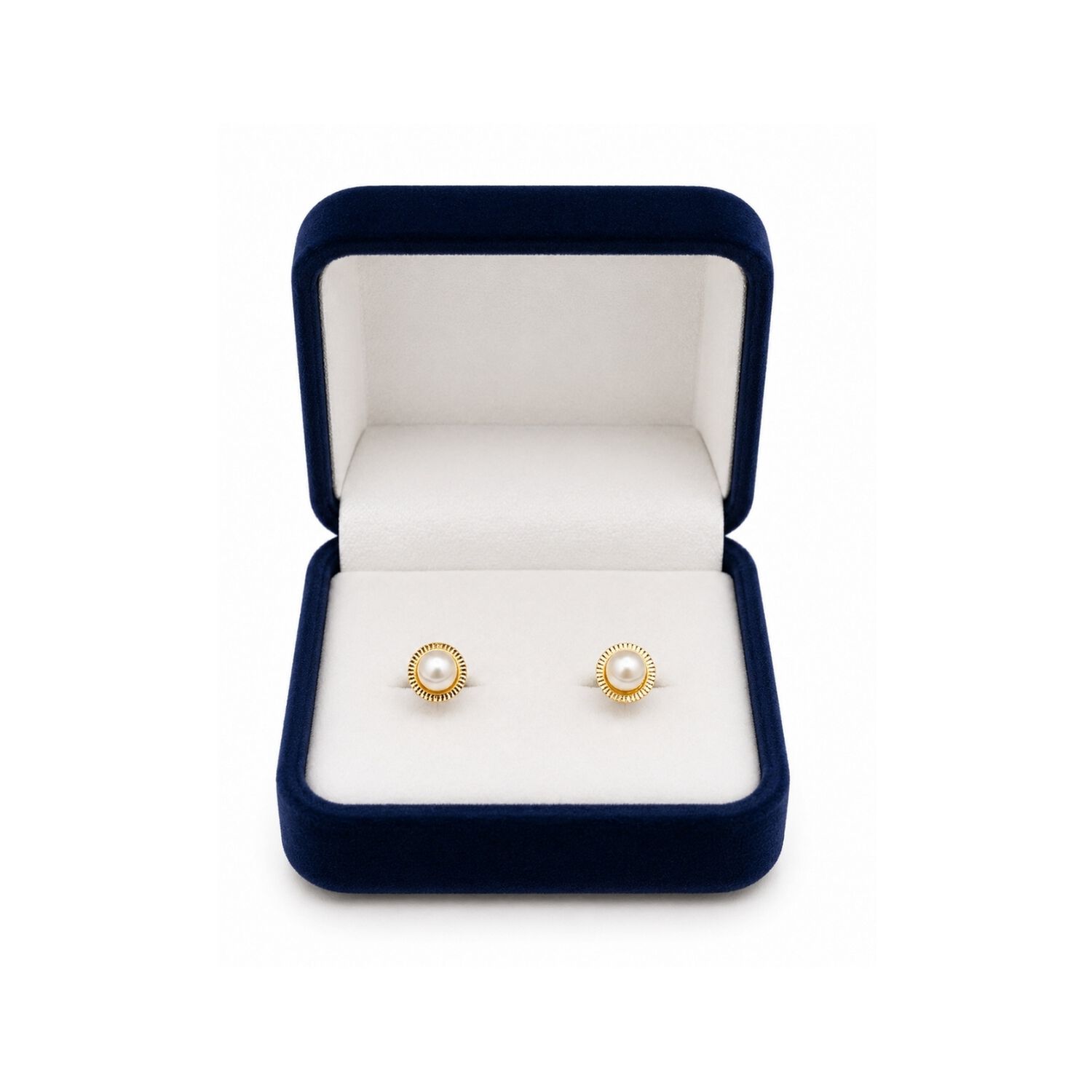 Aros Perla Blanca Redondela 5mm Oro 18k 0.90gr Mujer Ni&ntilde;a Dorado image number 2.0