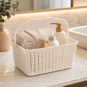Canastilla Multiusos Khipu 3.8 Litros Marca Reyplast Color Beige