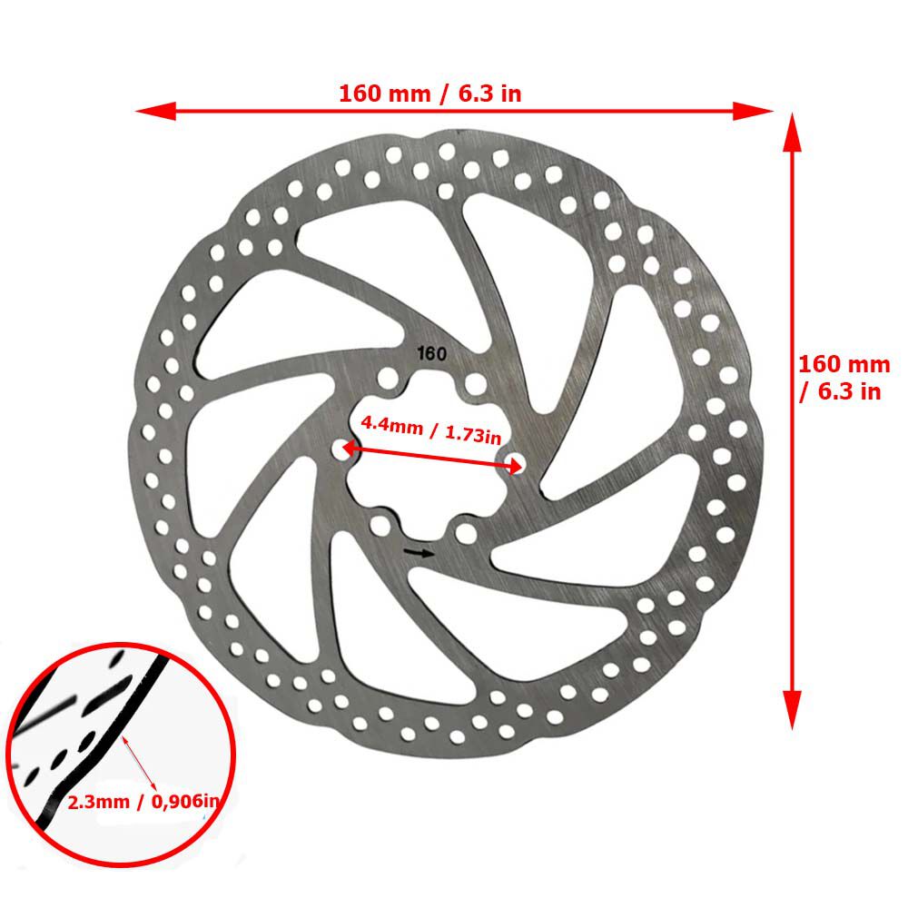 Disco De Freno Bicicleta 160mm 6 Hoyos Cromado image number 4.0