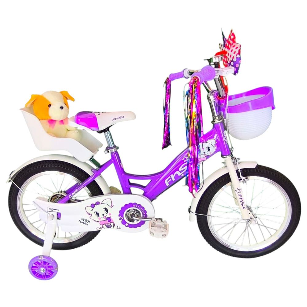 Bicicleta Aro 16 Infantil Con Peluchero Lila Fnsx image number 0.0