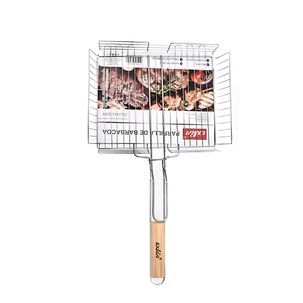 Rejilla Doble Barbacoa Asados Pescados Verduras 60x40cm