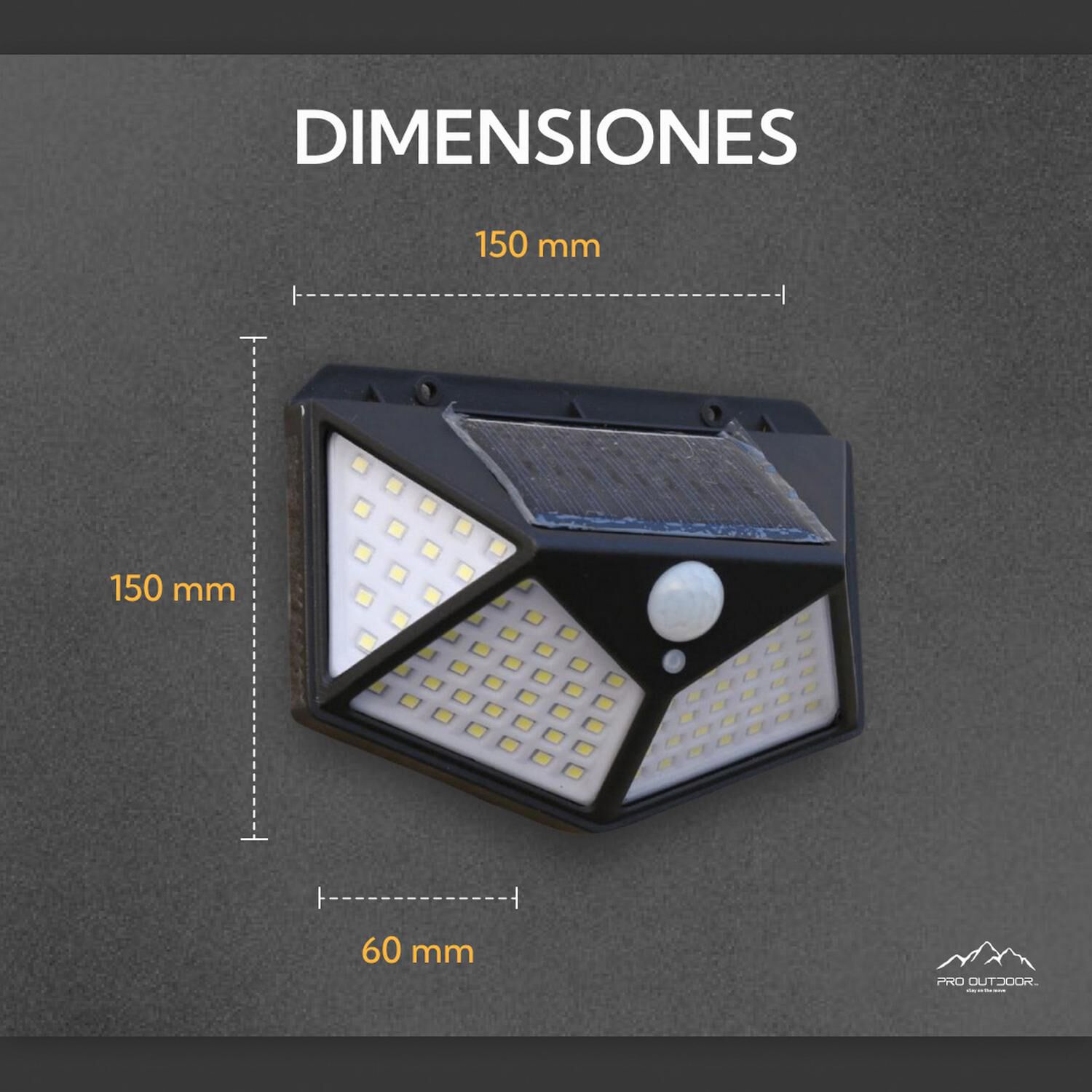 Pack 4 Aplique Triangular 100 Led Solar Contra Agua image number 1.0