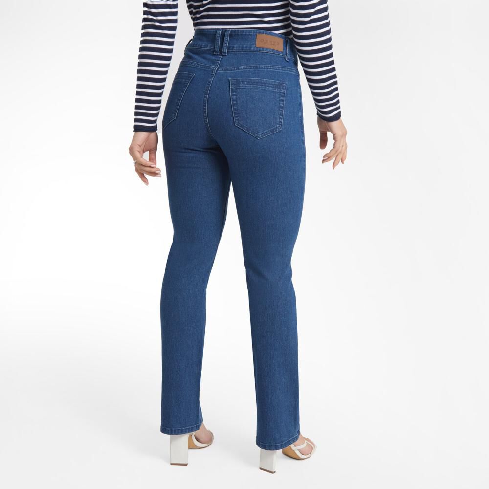 Jeans Botón Con Bolsillo Tiro Medio Regular Mujer Geeps image number 3.0