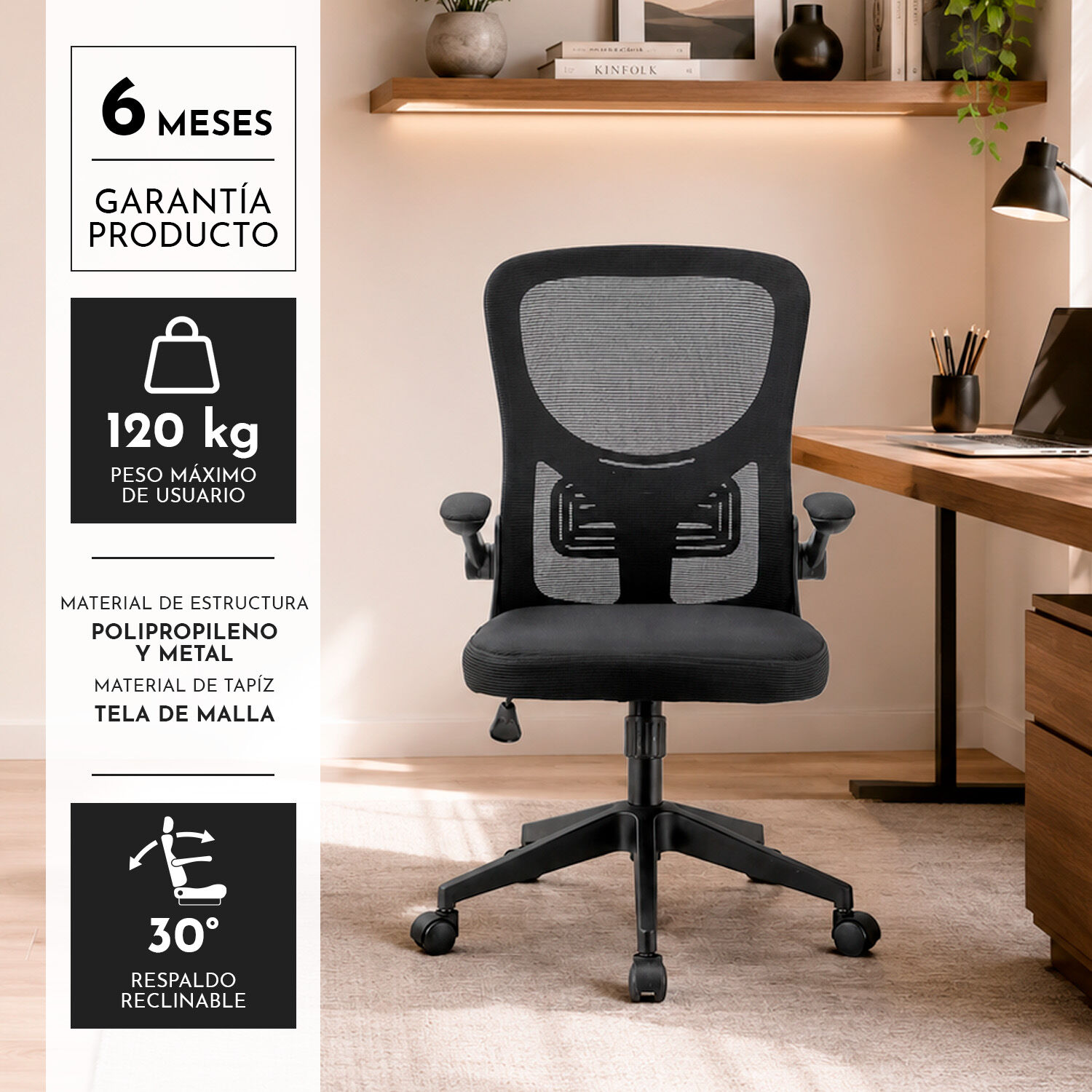 Silla De Escritorio Precision Seating - Negro image number 2.0