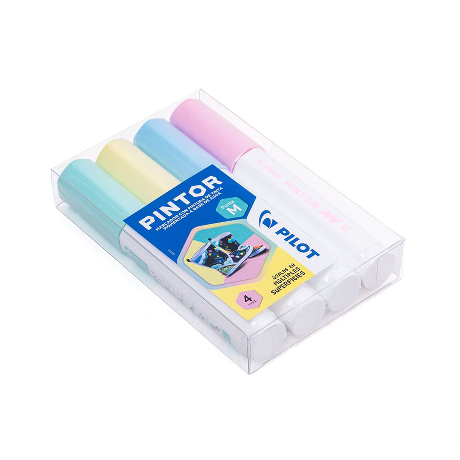 Pintor Set Amarillo, Verde Pastel, Azul Pastel, Rosado Punta Media image number 2.0