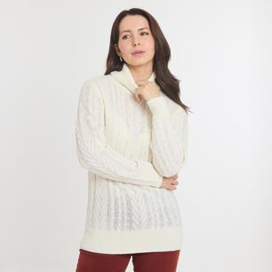 GEEPS SWEATER TRENZADO MANGA LARGA CUELLO ALTO MUJER GEEPS