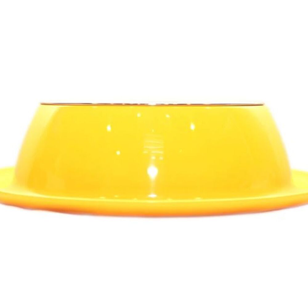 Plato Melamina Anti-hormigas Amarillo Para Perro S Mascan image number 1.0