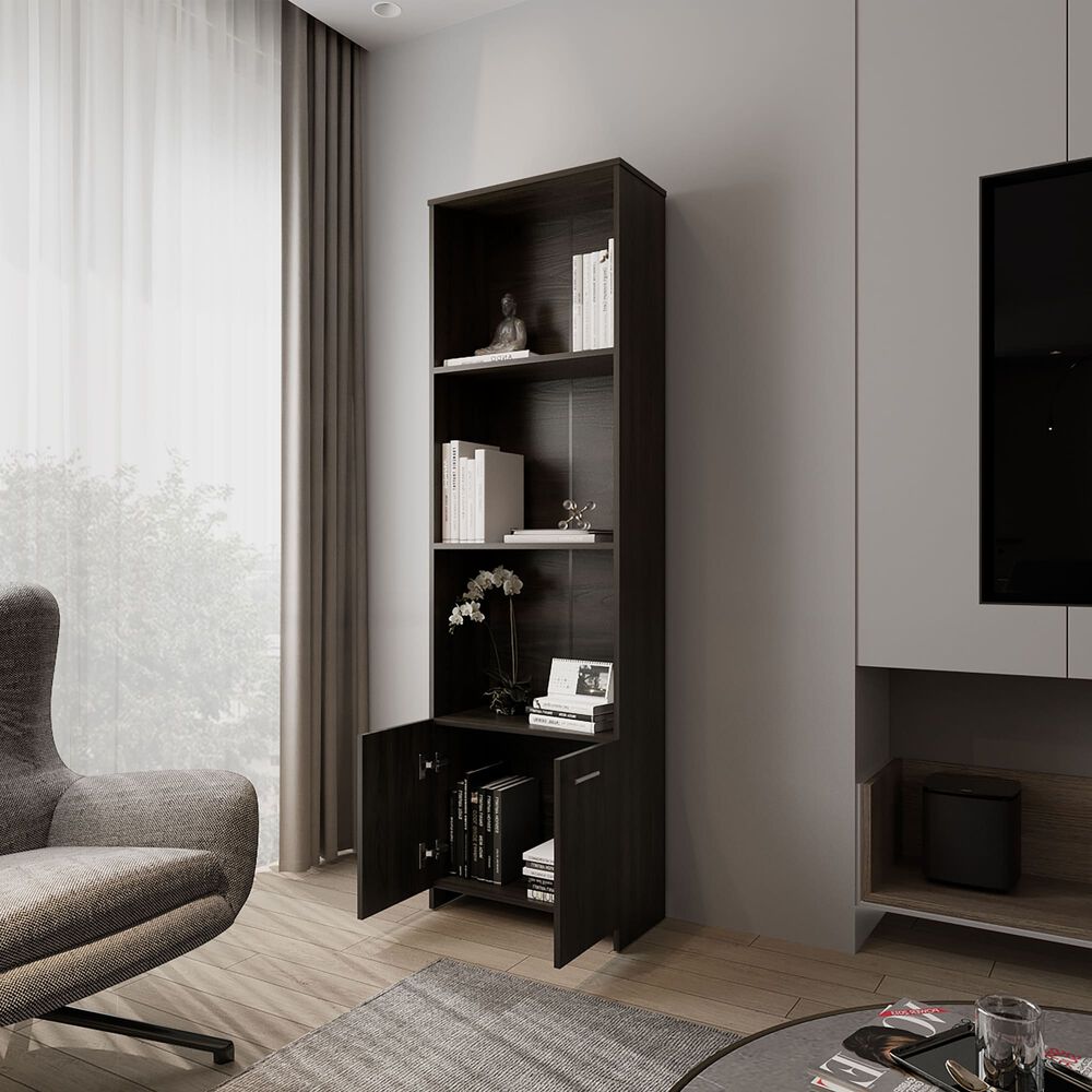 Biblioteca 2 Puertas 3 Estantes Fm-007o Caf&eacute; Oscuro image number 5.0