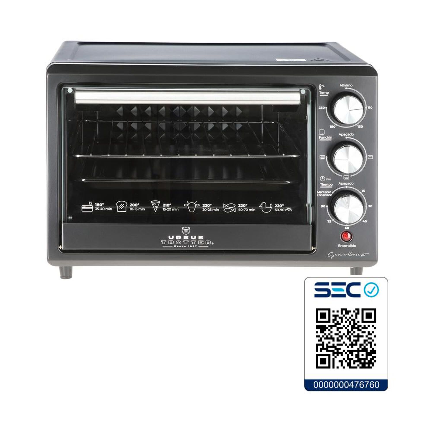 Horno El&eacute;ctrico Ursus Trotter UT-Backofen Pro-B 25L / 25 Litros / 1500W image number 8.0