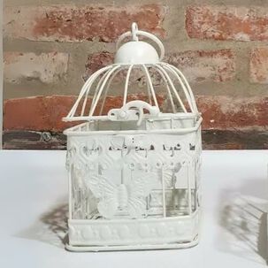 Jaula Metal Cuadrada Mariposa 18 Cm