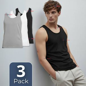 Pack 3 Camiseta Sin Manga B&aacute;sica Suave 100% Algod&oacute;n Colores Surtidos Ni&ntilde;o Y Juvenil