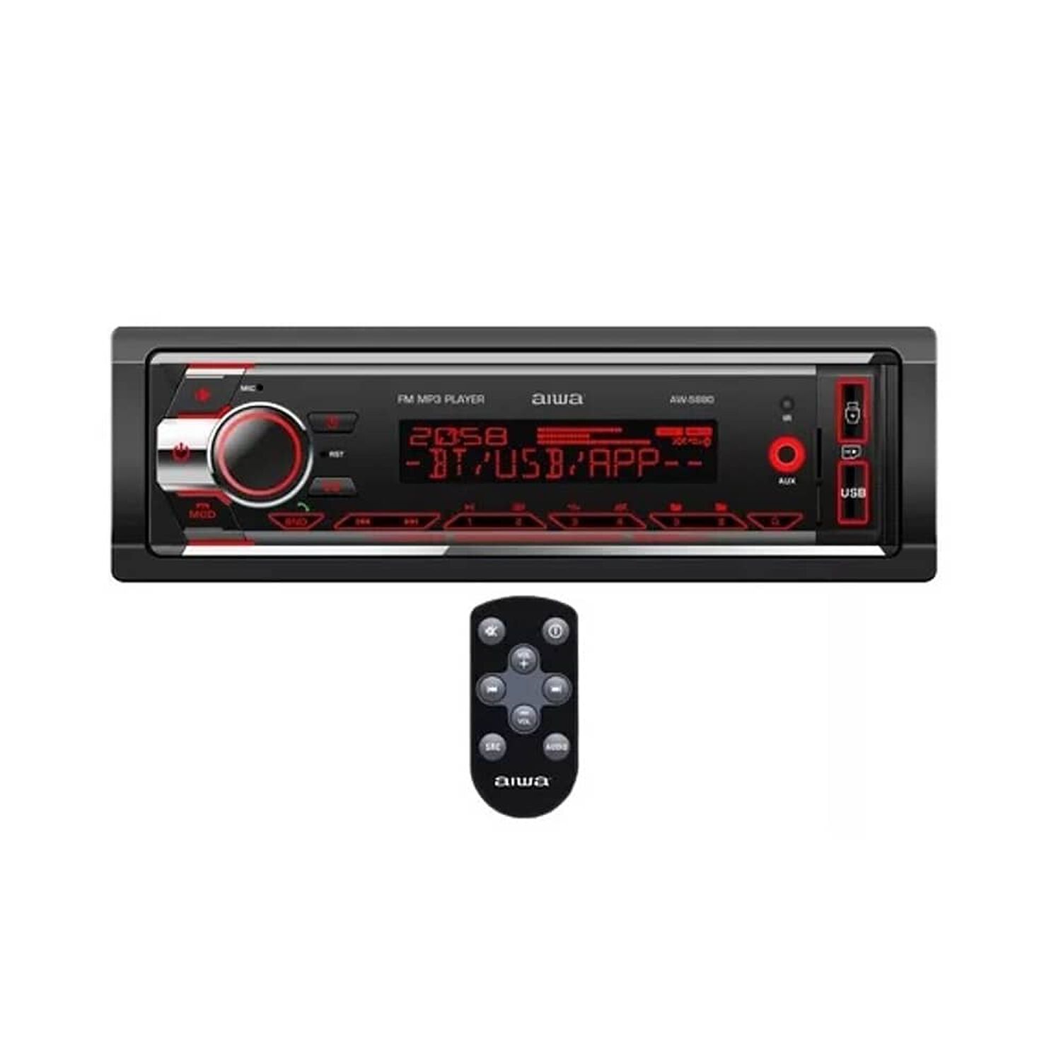 Radio Para Auto Aiwa Aw-5880 Con Usb, Bluetooth Y Lector De Tarjeta Sd image number 0.0