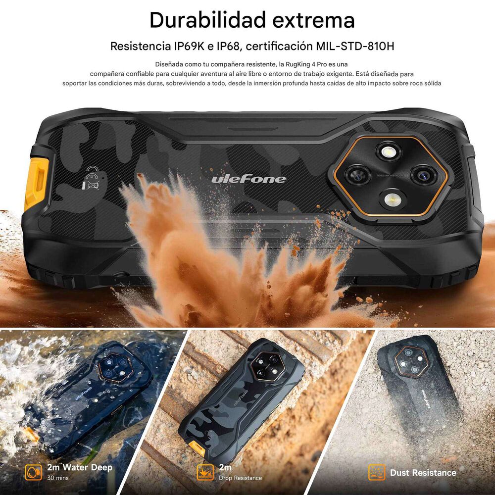 Ulefone Rugking 4 Pro Rugerizado Android Bater&iacute;a Gigante image number 2.0