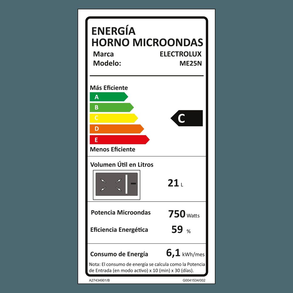Microondas Electrolux 25 Litros Digital Me25n Negro image number 8.0