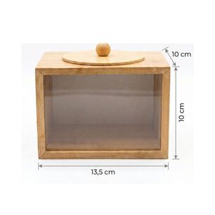 Contenedor Organizador De Cocina Acr&iacute;lico Y Bamb&uacute; 850ml