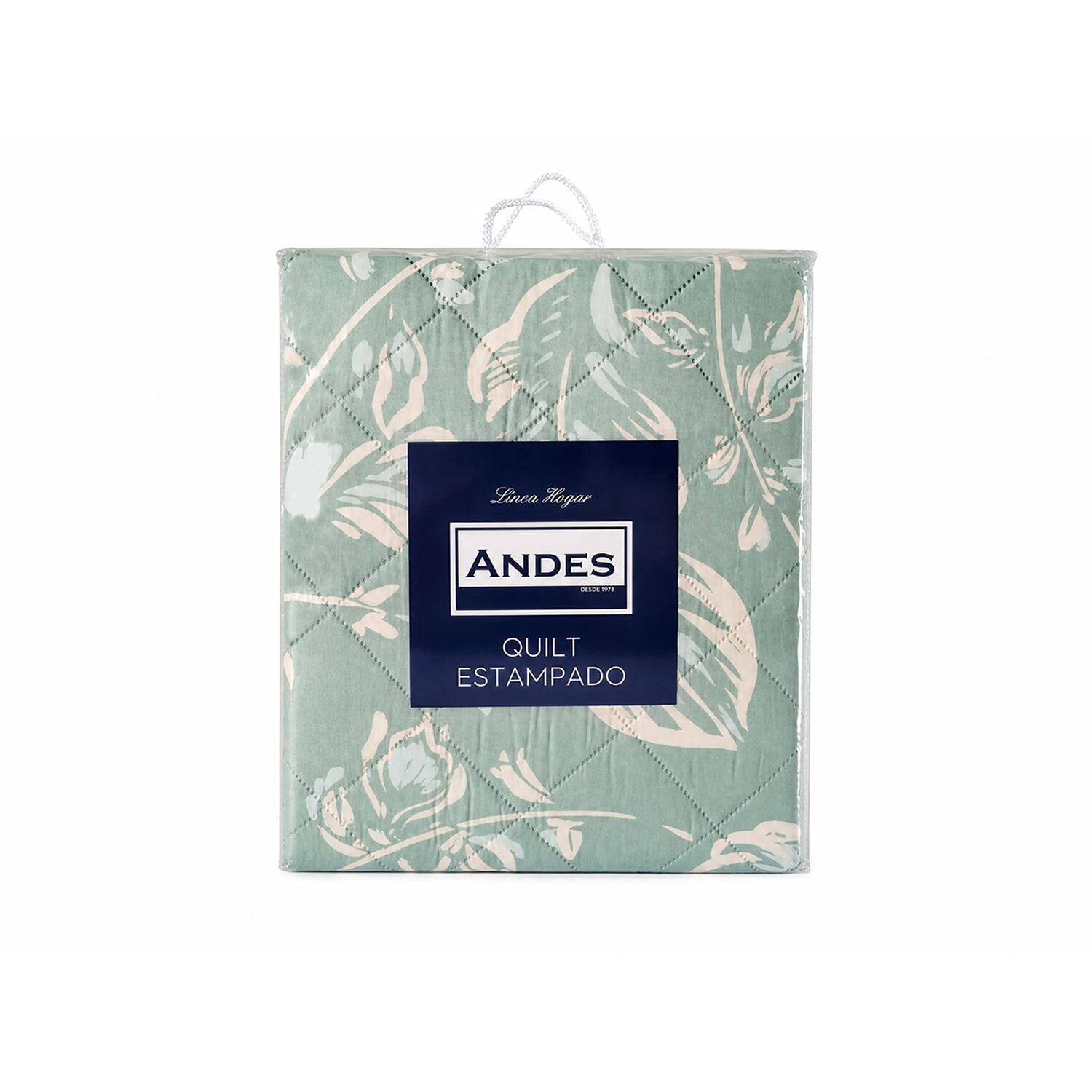 Quilt Andes Estampado Hojas Aqua King image number 2.0