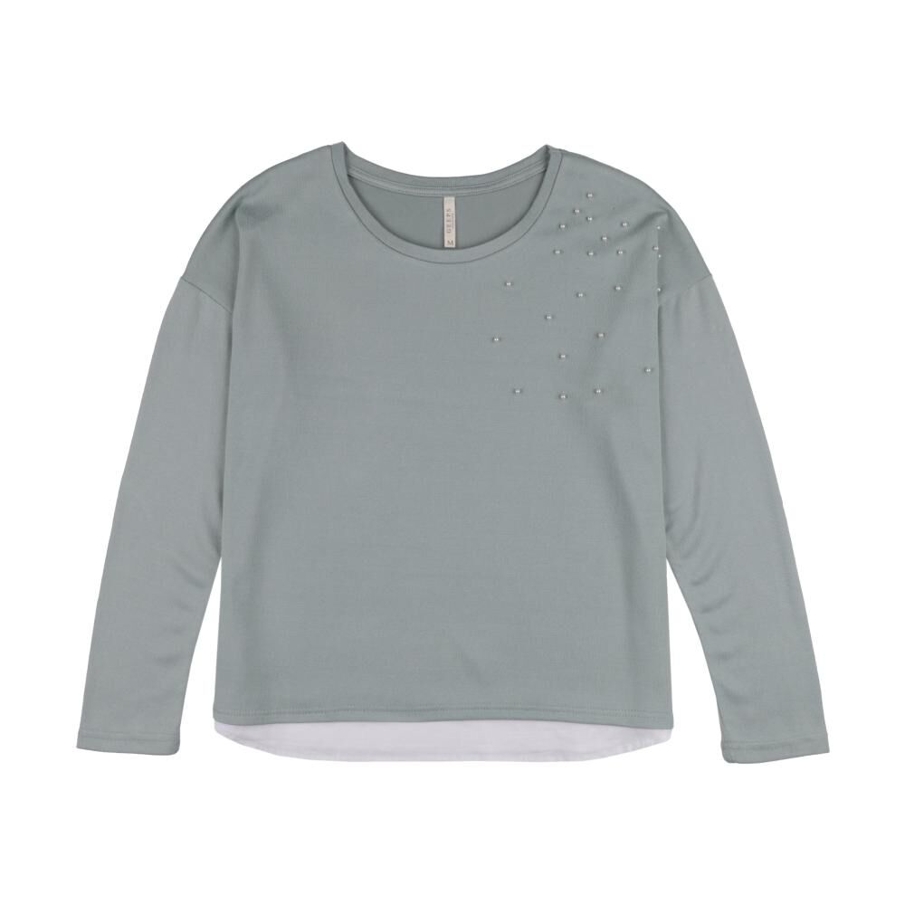 Sweater Liso Aplicación Strass Manga Larga Cuello Redondo Mujer Geeps image number 0.0