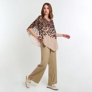Blusa Print Tipo T&uacute;nica Manga Corta Cuello V Mujer Lesage