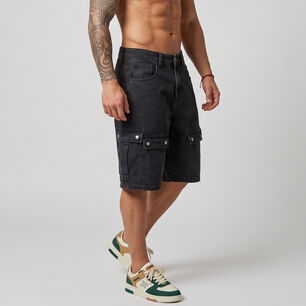 Short Bermuda Denim Cargo Relaxed Fit Hombre Hawai