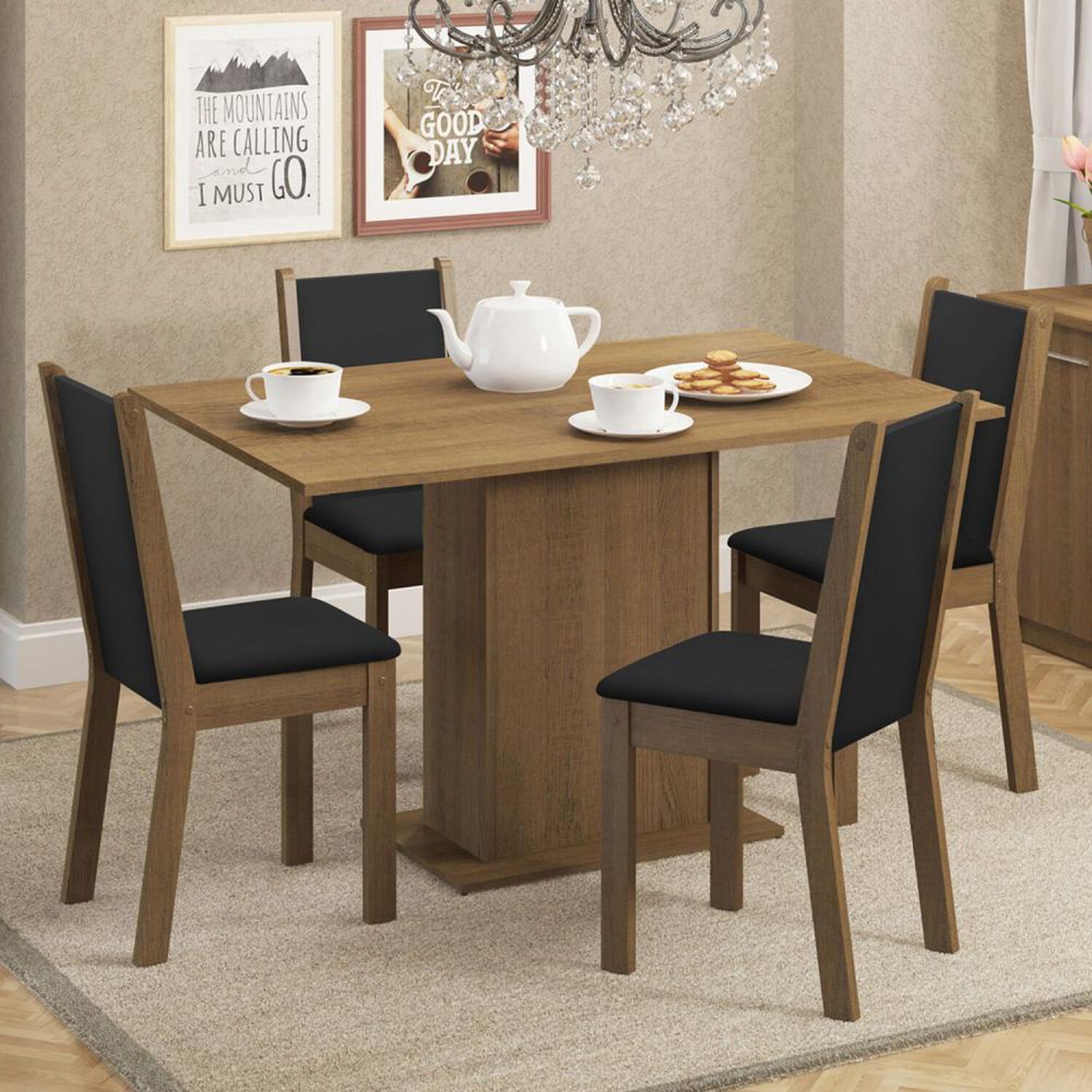 Juego De Comedor Vekkahome Celine / 4 Sillas image number 3.0