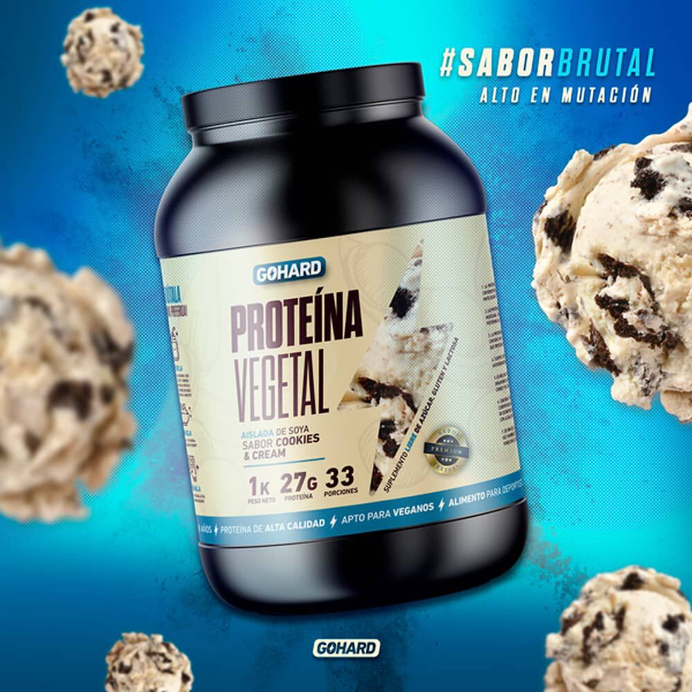 Prote&iacute;na Vegetal Soya Gohard 1kg Sabor Cookies And Cream image number 1.0