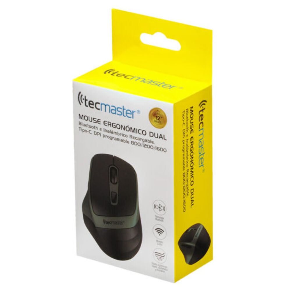 Mouse Ergonómico Dual Bluetooth E Inalámbrico Recargable image number 3.0