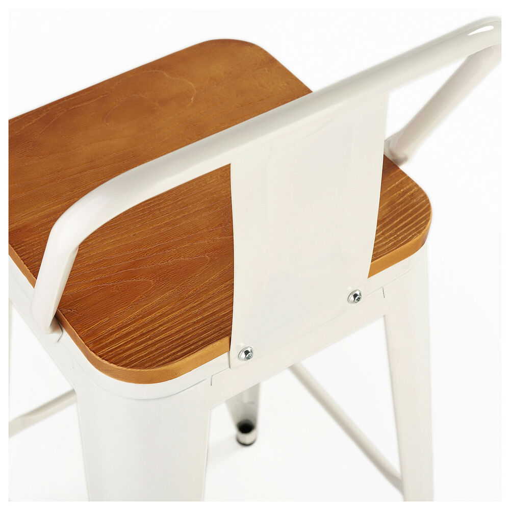 Pack 4 Pisos De Bar Tolix Asiento De Madera Blanco image number 4.0