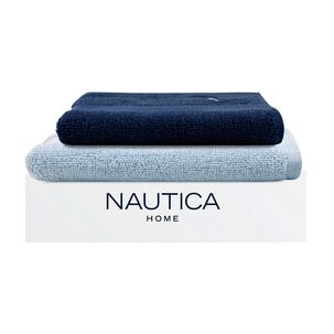 Set 2 Toallas Nautica Heaven Cara+mano 100% Algod&oacute;n Alta Calidad Azul Celeste