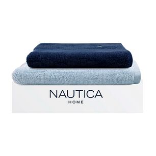 Set 2 Toallas Nautica Heaven Cara+mano 100% Algod&oacute;n Alta Calidad Azul Celeste
