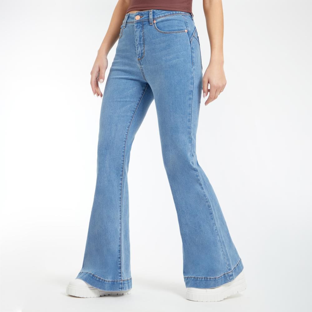Jeans Tiro Alto Flare Mujer Freedom image number 2.0