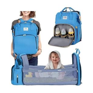 Mochila 3 En 1 Pa&ntilde;alera Cuna Y Mudador Port&aacute;til Para Beb&eacute;s