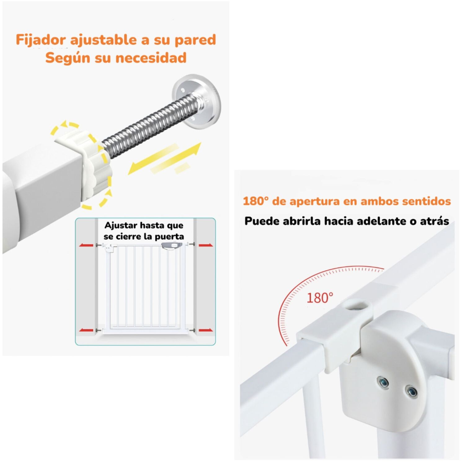 Puerta Seguridad Reja Expandible Para Beb&eacute; 77-92cm Lubabycas image number 2.0