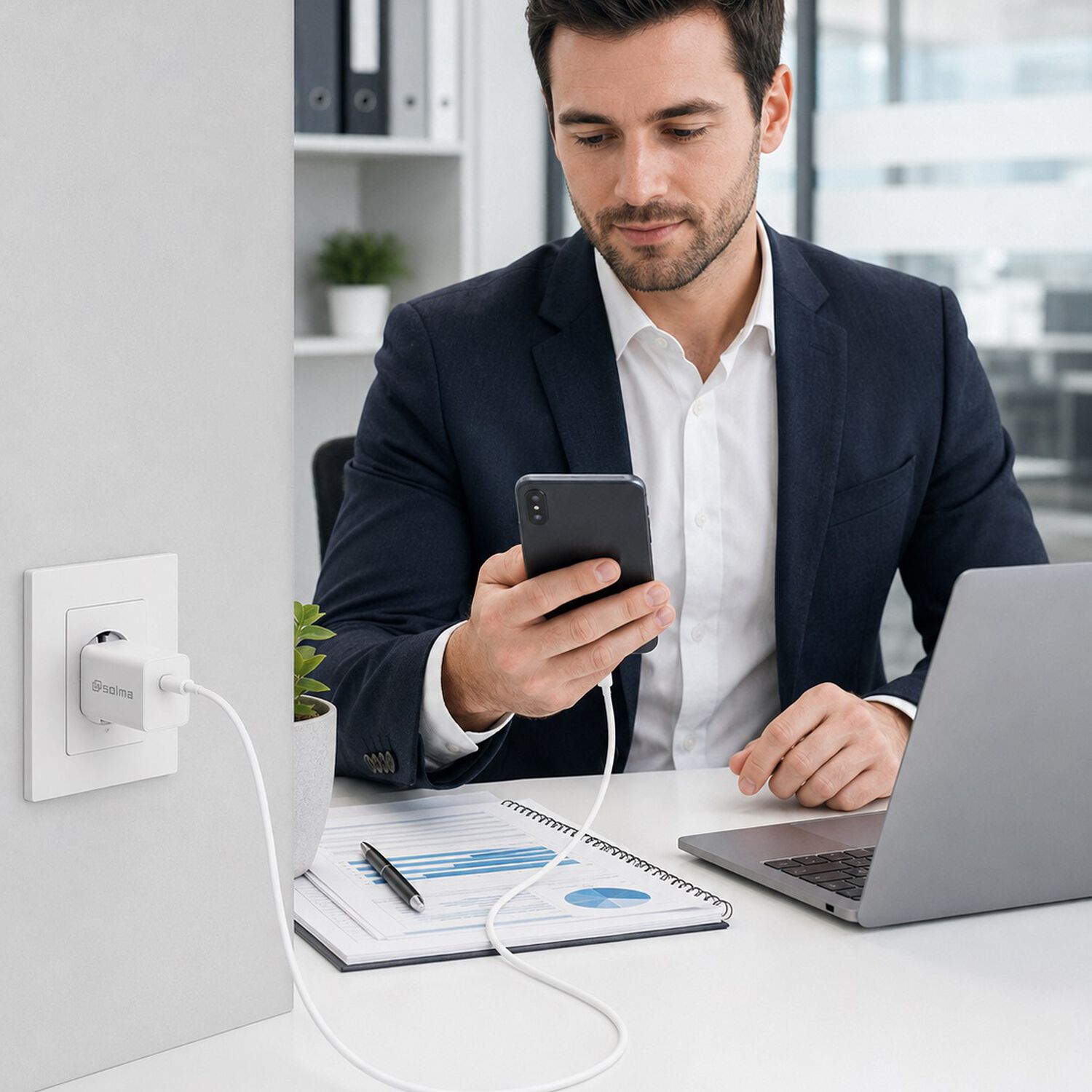Cargador Usb-c Para Iphone 17 Con Cable Usb-c A Usb-c Solma 40w image number 2.0