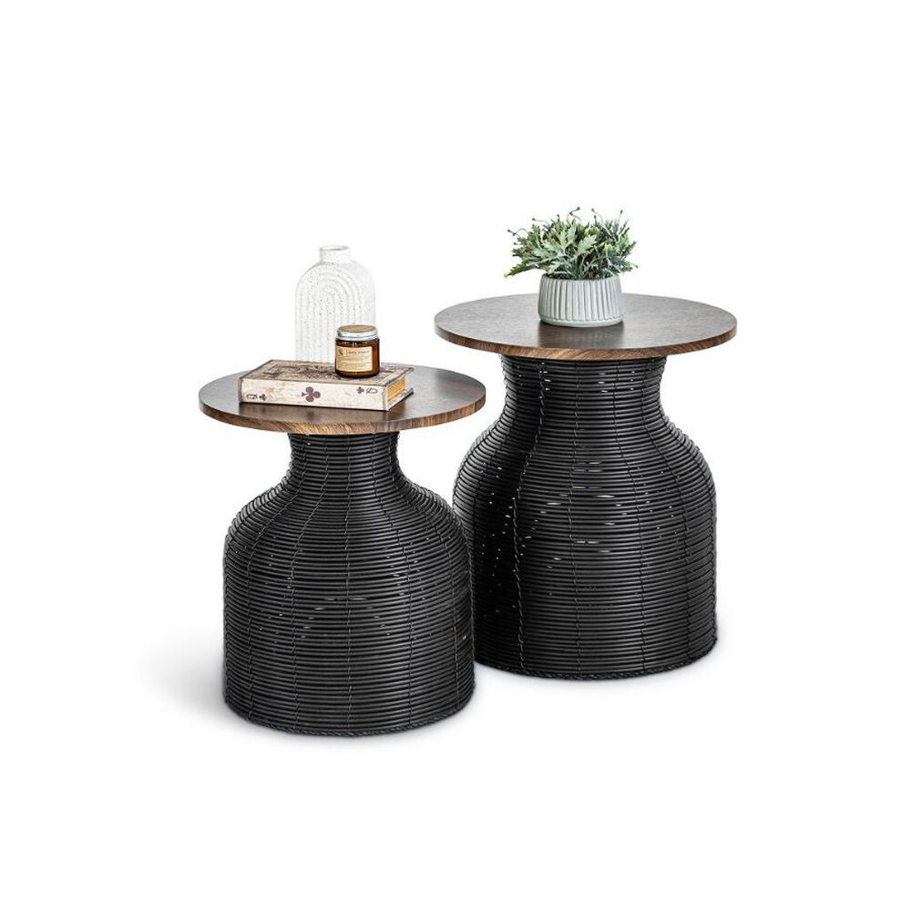 Juego 2 Mesas De Centro Dise&ntilde;o Tejido image number 0.0