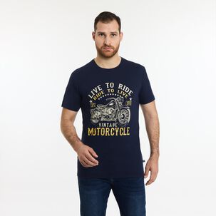Polera Regular Manga Corta Cuello Redondo Hombre Herald