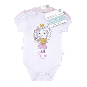 Set 2 Bodys Manga Corta Rosado Princesa Ni&ntilde;a 6 - 9 Meses