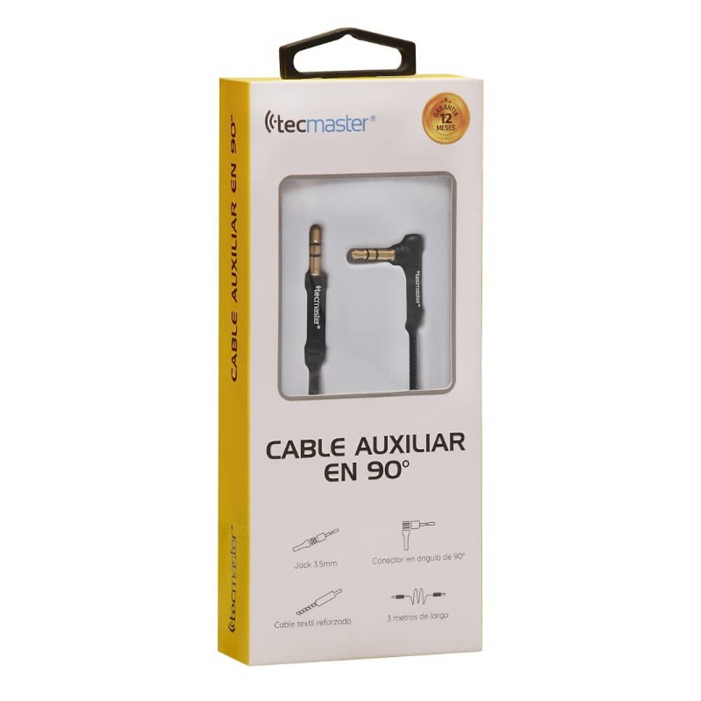 Cable Auxiliar Audio 3 Metros En 90 Negro image number 3.0