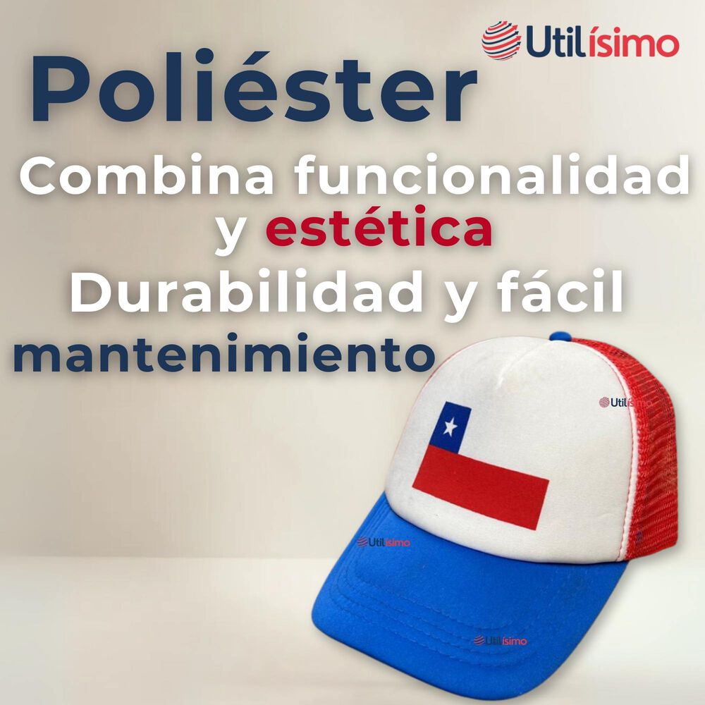 Gorro Jockey Talla &Uacute;nica Ajustable Malla Poli&eacute;ster Estampado Chileno image number 8.0