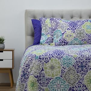 Set Plum&oacute;n + Juego De S&aacute;banas Casaideal Dallas  / 2 Plazas