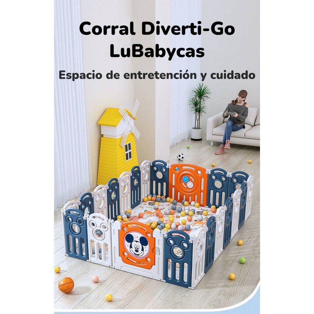Corral 1.2*1.8m Rosado Con Alfombra Lubabycas image number 5.0
