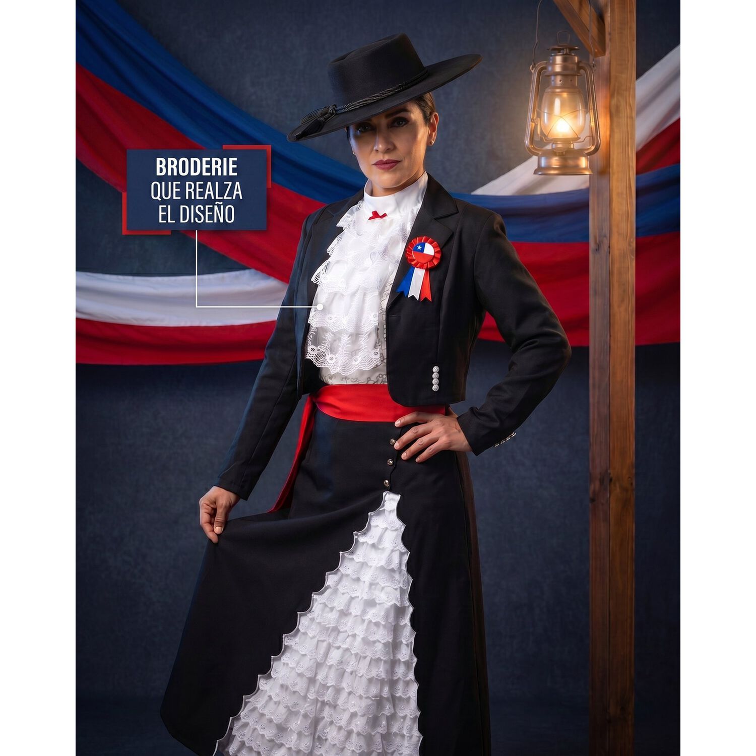 Traje Huasa Elegante Mujer Adulto Tradicional image number 1.0