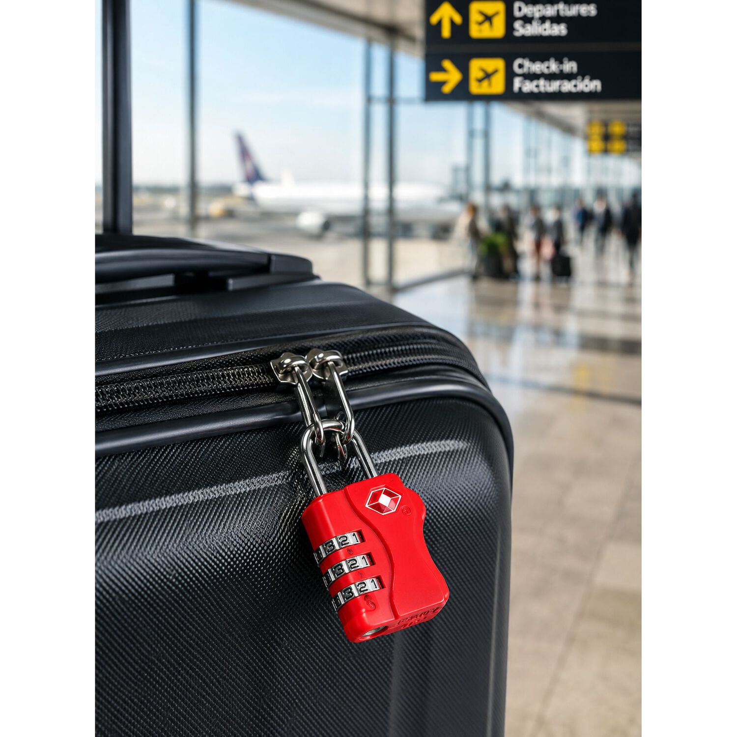 Candado Tsa 33mm Seguridad Maleta Locker Llave Y Clave Rojo image number 2.0