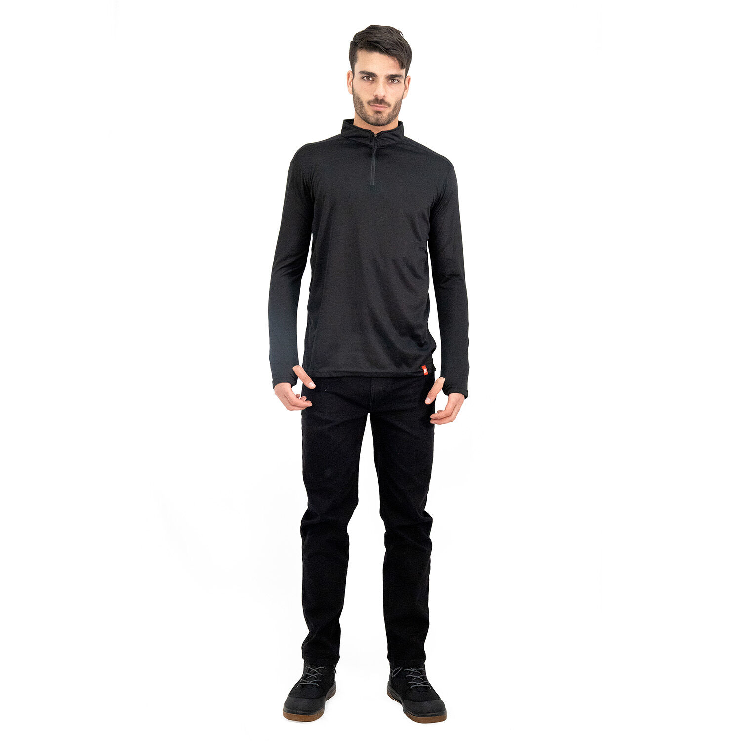 Polera Quebec Half-zip Negro Hombre image number 3.0