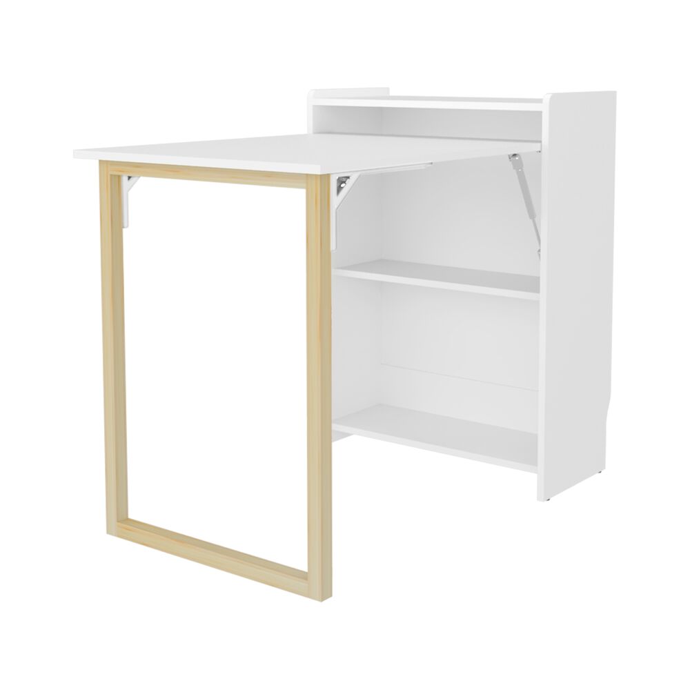 Escritorio Plegable 85,6x101x63x6 Cm Blanco image number 2.0