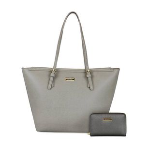 Cartera Tempo + Billetera Trifold Gris Kenneth Cole