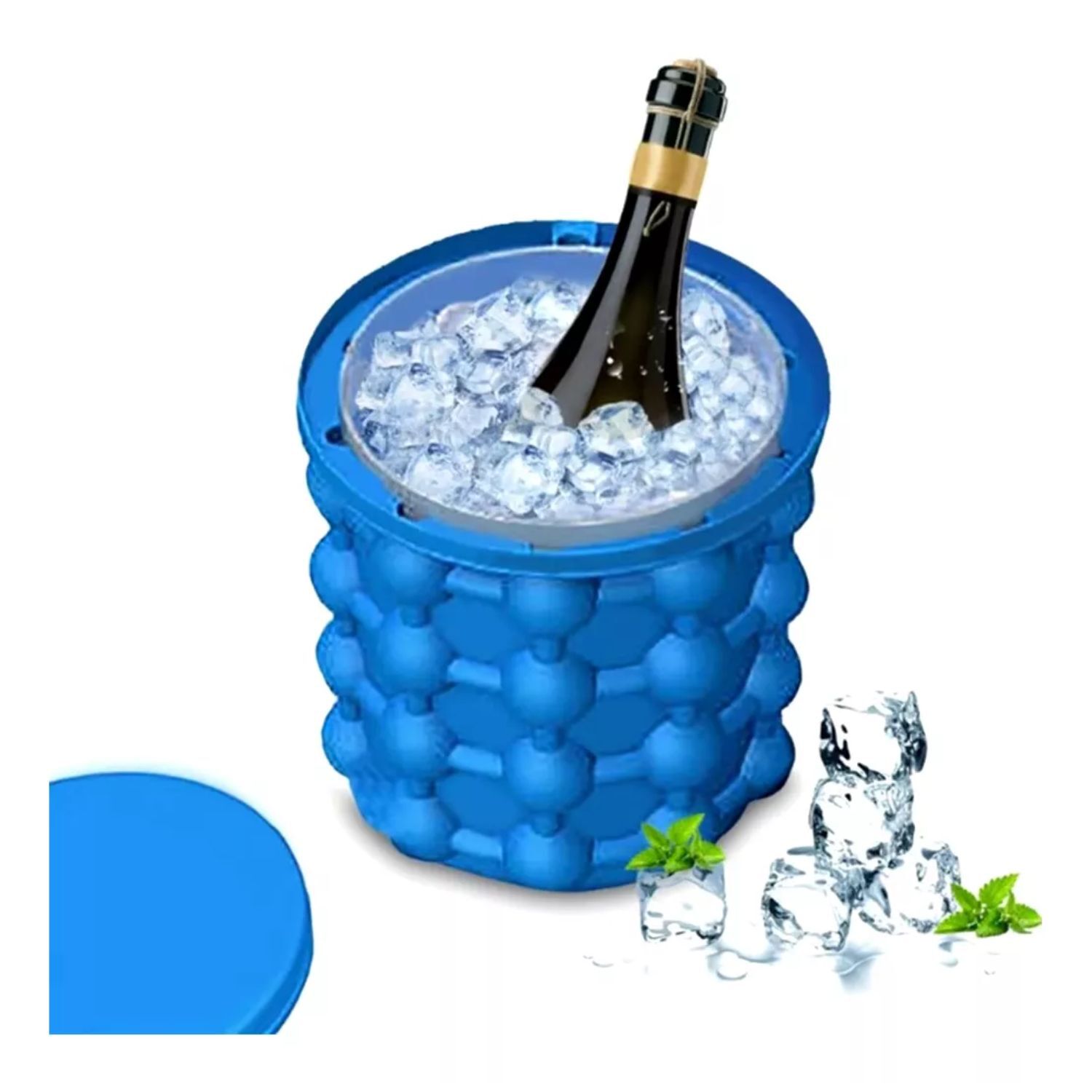 Molde Cubeta Azul Para Hacer Cubos De Hielo Resistente image number 3.0
