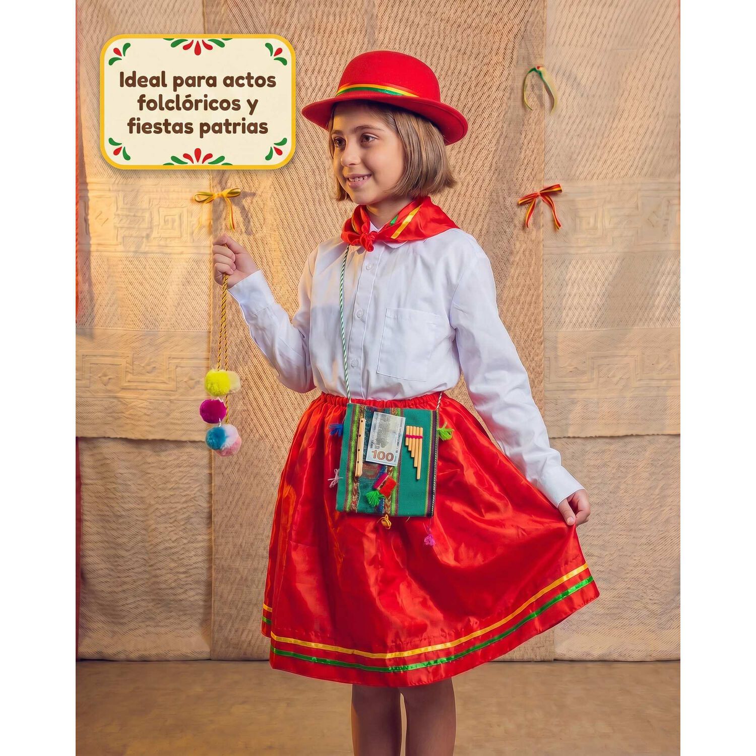 Traje Trote Nortino Completo Para Ni&ntilde;a Y Ni&ntilde;o Carnavalito image number 11.0