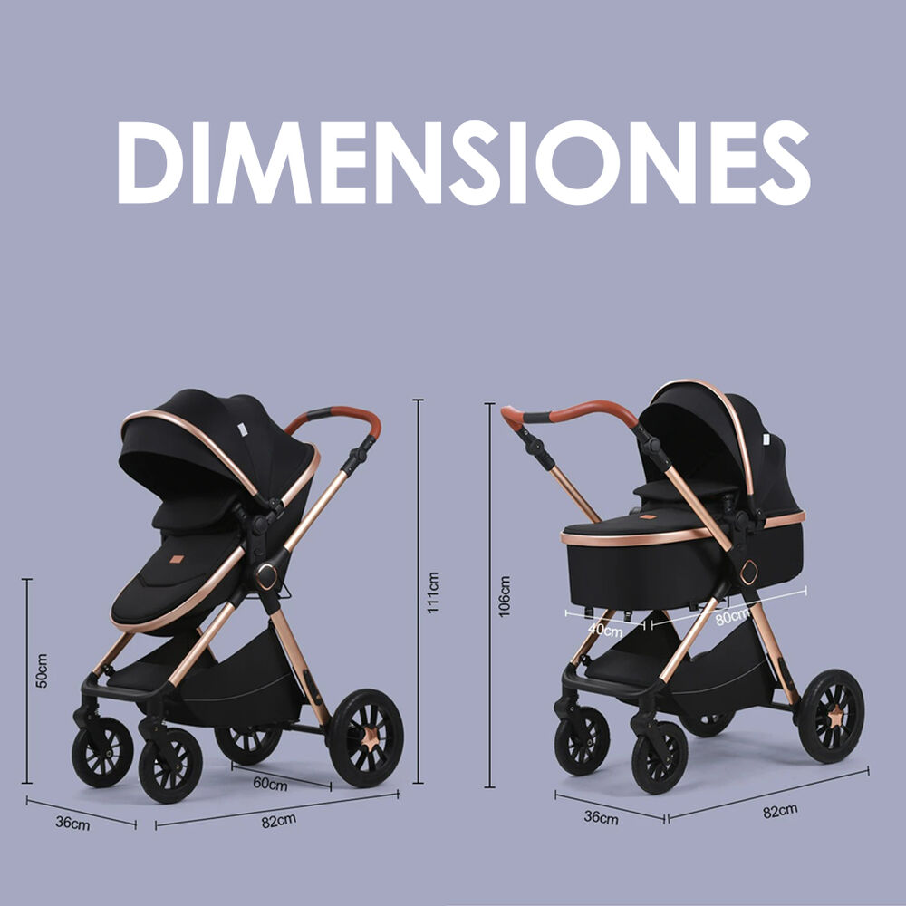 Coche De Beb&eacute; Silla Nido Bolso Y Cubre Pies Negro Royal - Babymine image number 7.0